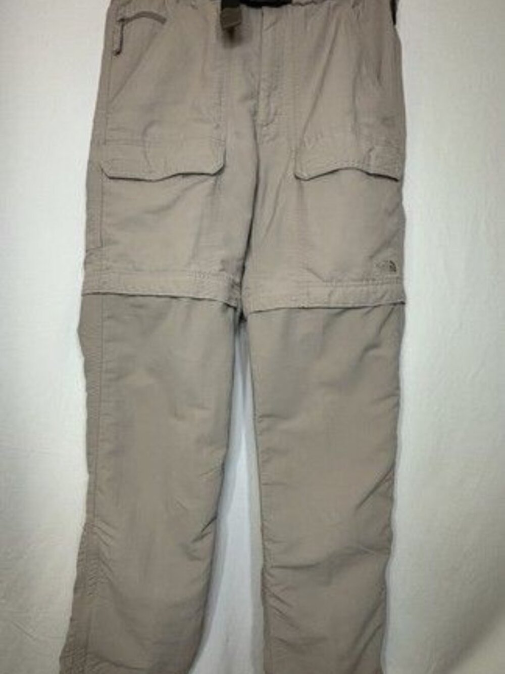 The North Face Men’s Convertible Cargo Pants Shorts Pockets Beige Nylon Hiking